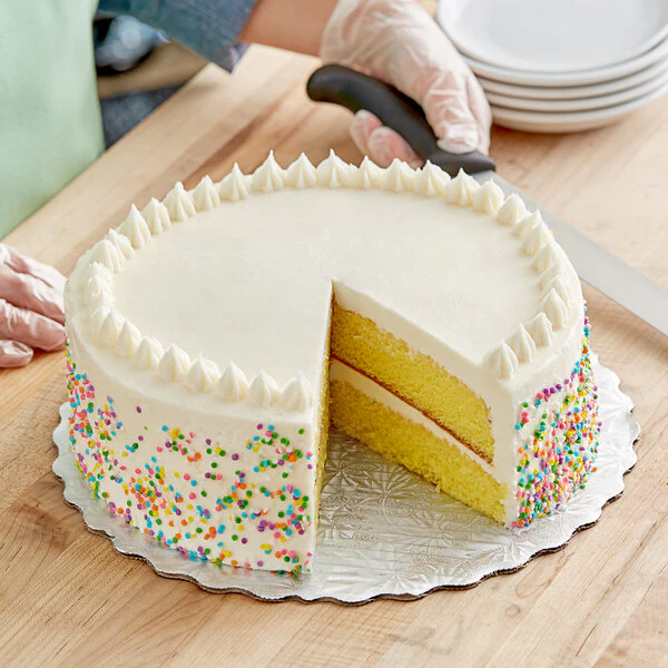 Enjay - Silver Round Scalloped Edges Cake Pad - 12"
