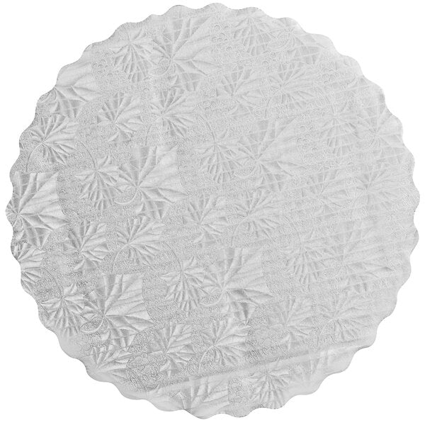 Enjay - Silver Round Scalloped Edges Cake Pad - 12" - Image 2