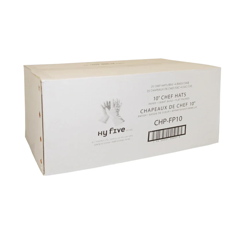 Hy Five 10" Chef Hat Paper Flat Pack CHP-FP10 - Image 3