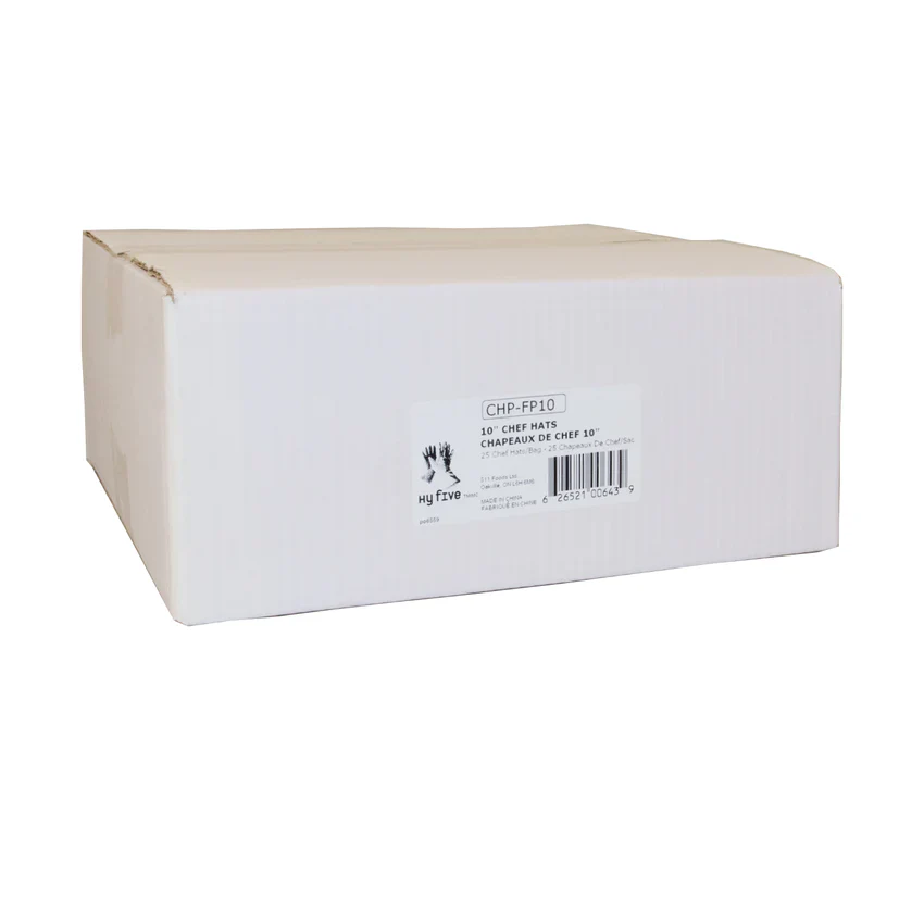 Hy Five 10" Chef Hat Paper Flat Pack CHP-FP10 - Image 4