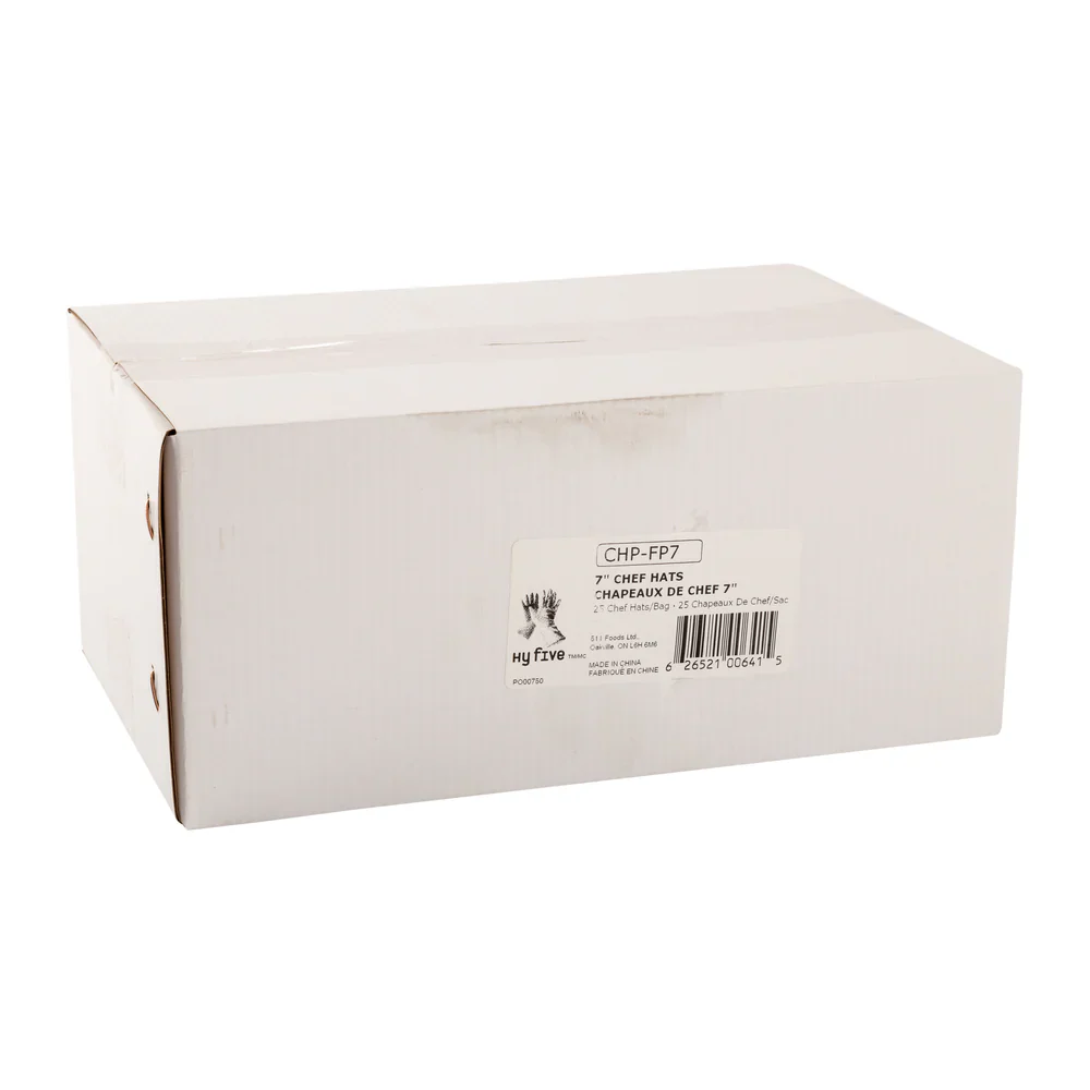 Hy Five 7" Chef Hat Paper Flat Pack CHP-FP7 - Image 3