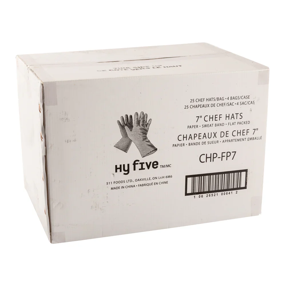 Hy Five 7" Chef Hat Paper Flat Pack CHP-FP7 - Image 4