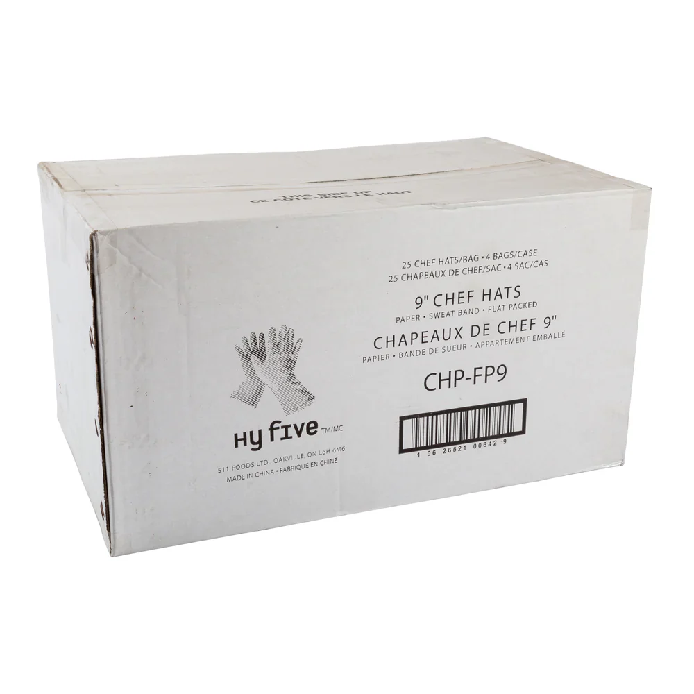 Hy Five 9" Chef Hat Paper Flat Pack CHP-FP9 - Image 4