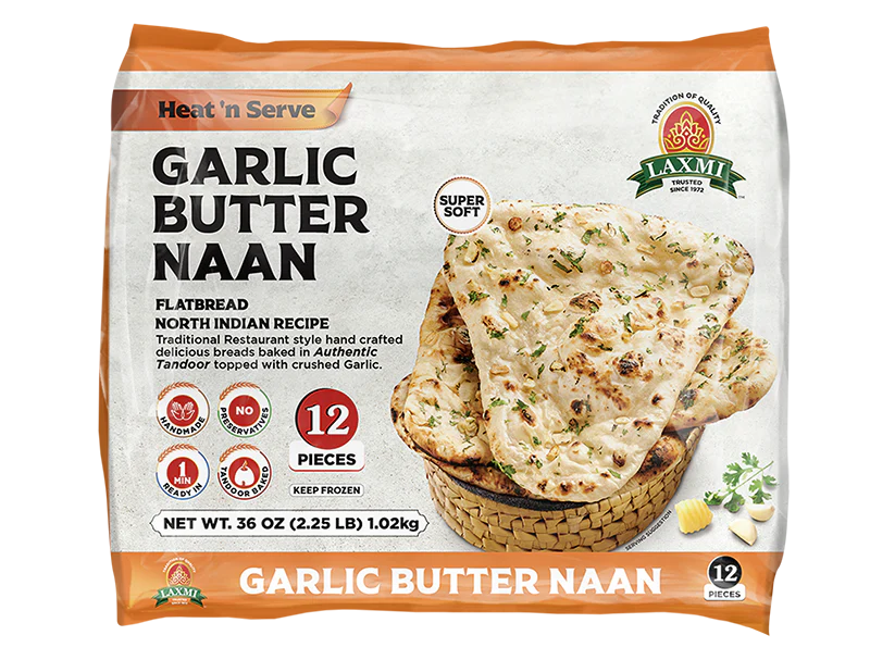 Laxmi - Garlic Butter Naan - Bulk - 12pcs