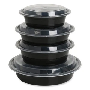 Maple - 9" Plastic Round Container Set - Black - Image 2