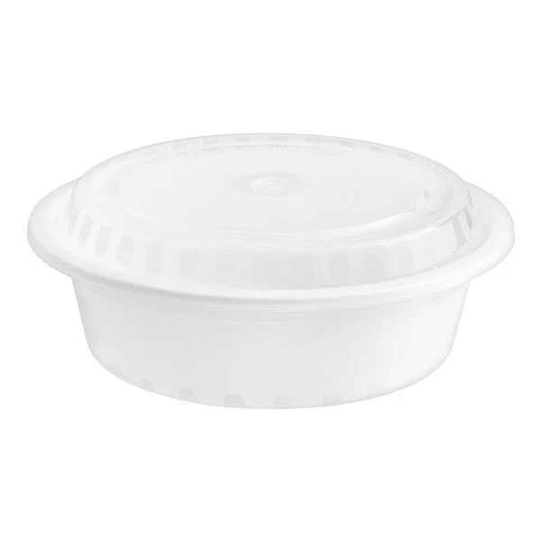 Mark Choice - 32 Oz Round White Plastic Container - Combo