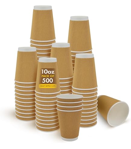 Morning Dew - 10oz Ripple Wall Paper Cup - Kraft