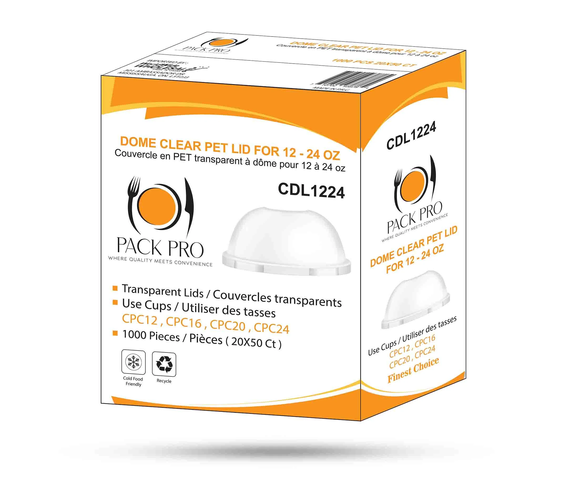 PackPro - 12-24oz Dome Lids For Clear Cups - Image 2