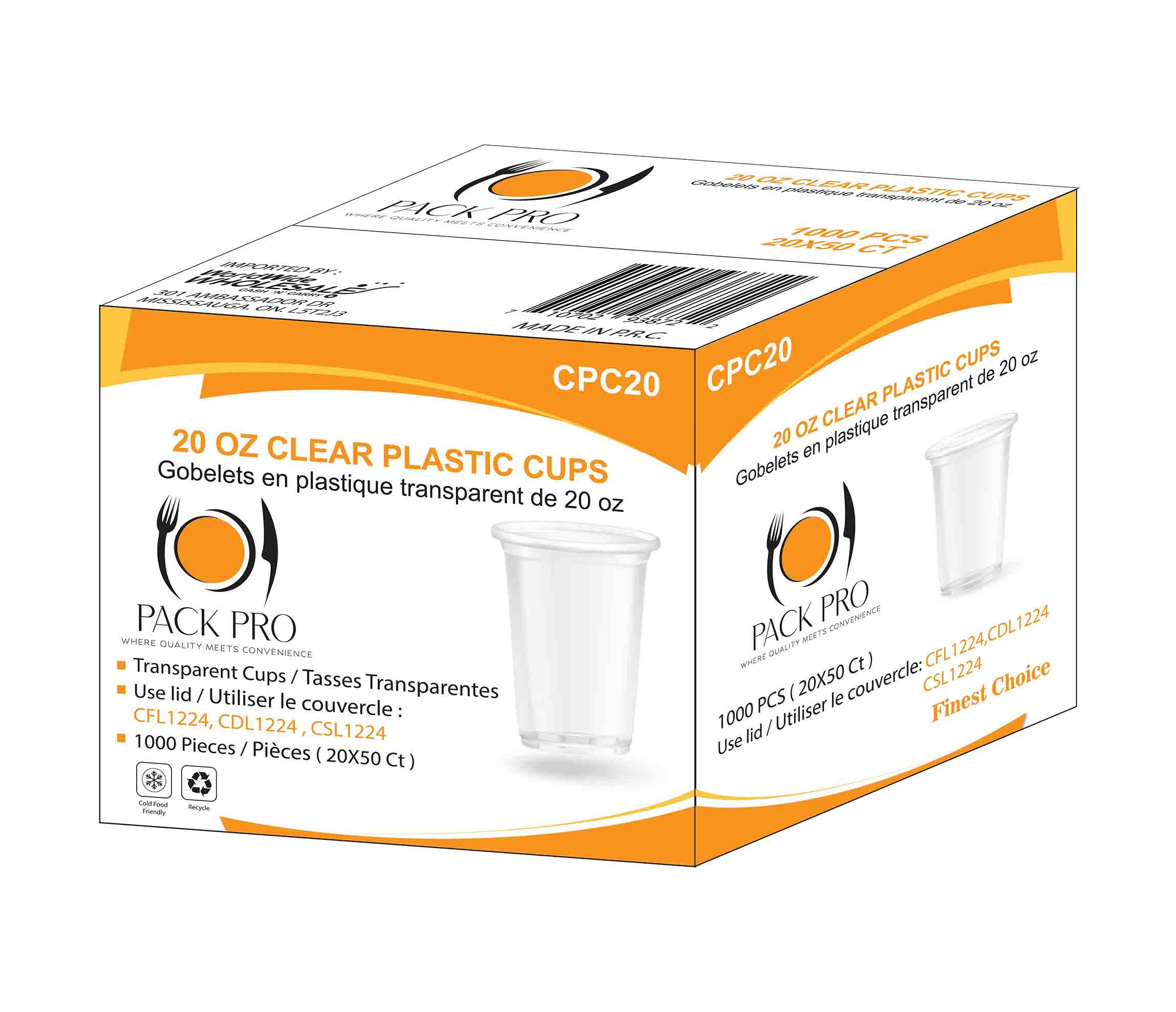 PackPro - 20oz clear cups - 50ct - Image 3