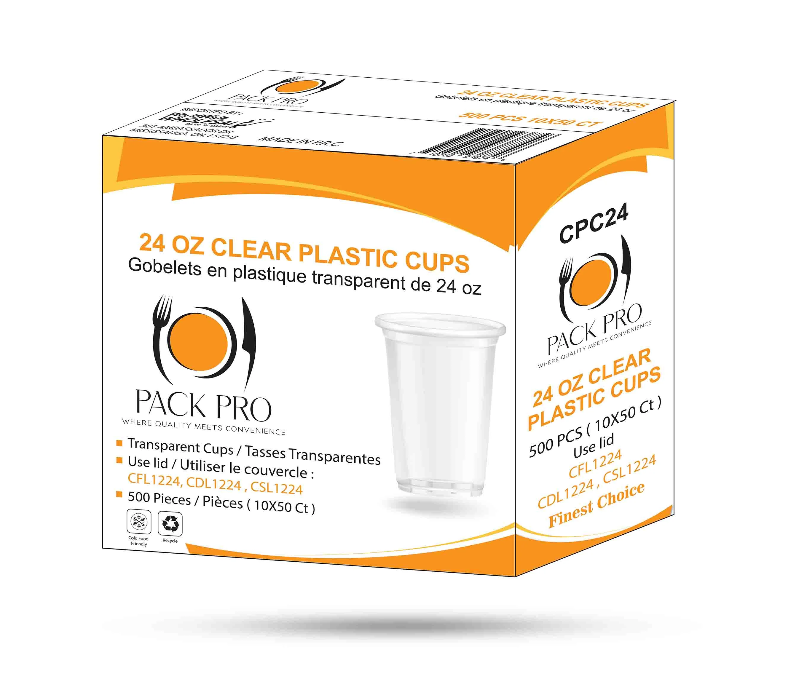 PackPro - 24oz Clear Cups - 50Ct - Image 3