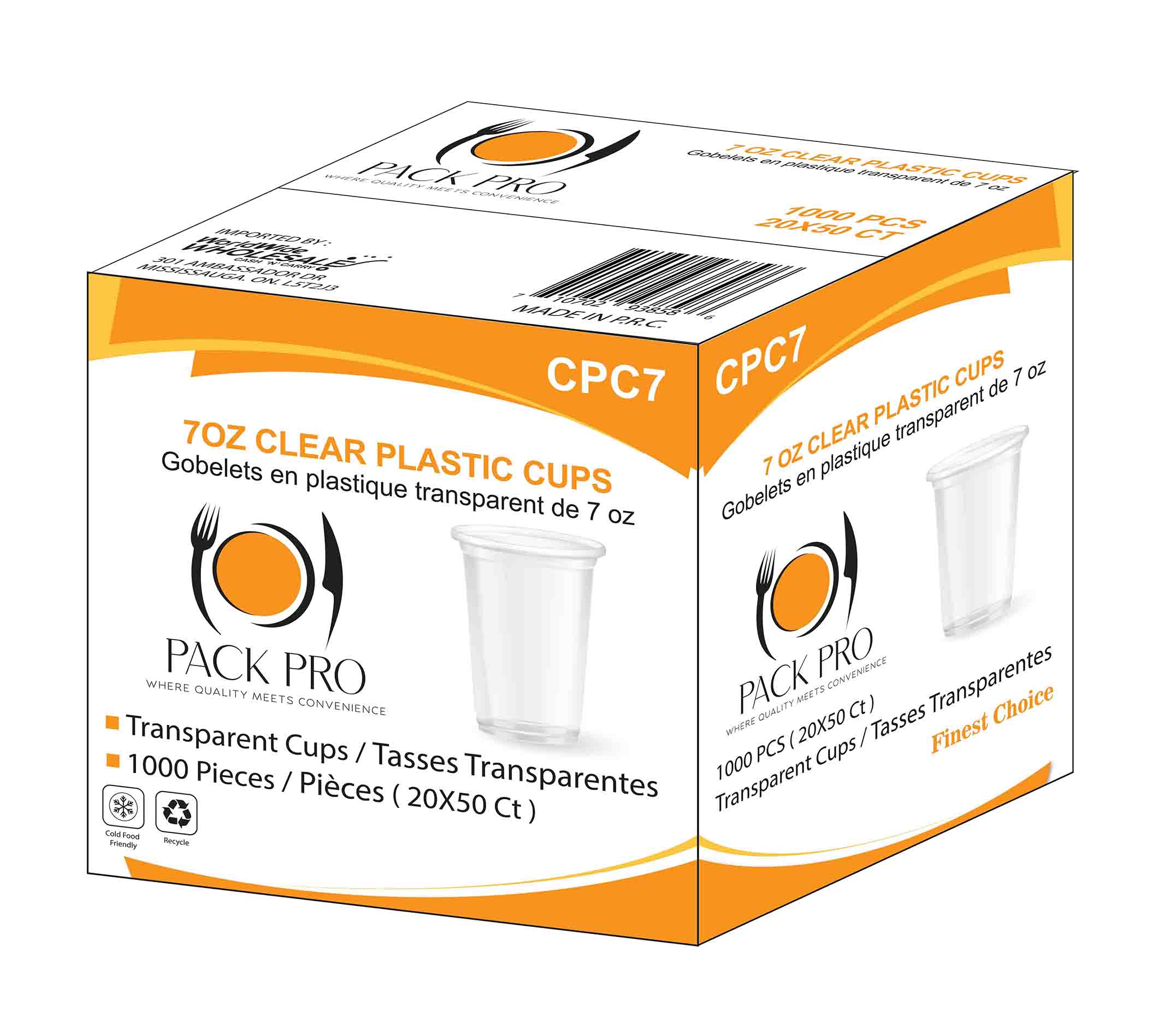 PackPro - 7oz clear cups - 50ct - Image 3