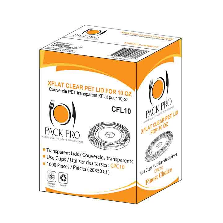 PackPro - XFlat Lids for Clear Cups for 10oz - 50ct - Image 2