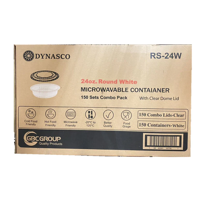 Mark's Choice - 24 Oz Round White Plastic Container - Combo