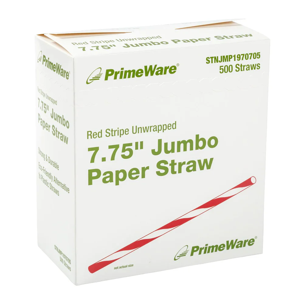 Straw Jumbo 7.75" Unwrapped Red/White - Image 3